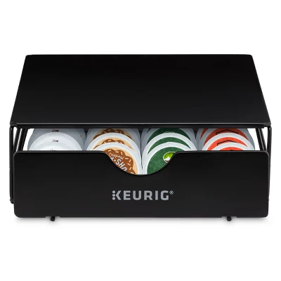 Keurig® Keurig Non-Rolling 24ct Coffee Pod Storage Drawer: Black Metal K-Cup Organizer, Freestanding Kitchen Rack 3 Keurig® Keurig Non-Rolling 24ct Coffee Pod Storage Drawer: Black Metal K-Cup Organizer, Freestanding Kitchen Rack
