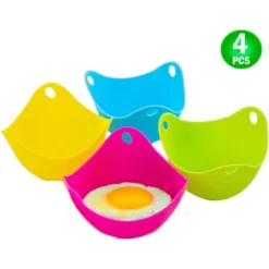 5 Star Super Deals Egg Poacher Silicone Cup 4pc Set - Microwave & Stovetop Boiler Safe Poaching Pan, Steamer, & Boiler Floating Insert Cooking Pods -Target KitchenAid GUEST 0b1a44ce 2e07 4114 afaa 4e8c4a5bd582