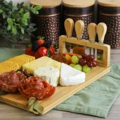 MegaChef Bamboo Charcuterie And Cheese Board With Knife Stand Attachment And 4 Piece Knife Set -Target KitchenAid GUEST 0b3a58fa cc98 46b4 b436 12d7d111854e