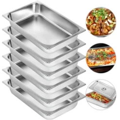 VEVOR 6 Pack Steam Table Pans 20.9 X 12.8 X 3.9 Inch Deep Steam Table Pan Full Size 13L Deep Food Container Stainless Steel Oven Tray, Silver 17 VEVOR 6 Pack Steam Table Pans 20.9 X 12.8 X 3.9 Inch Deep Steam Table Pan Full Size 13L Deep Food Container Stainless Steel Oven Tray, Silver -Target KitchenAid GUEST 0b489e48 6231 4942 821b f43ea4e31edb