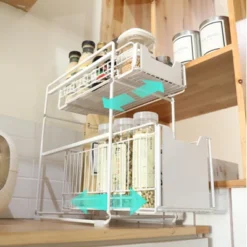 Pull Out Cabinet Organizer, 2-Tier Storage Wire Baskets With Sliding Storage Drawer, Carbon Steel Sliding Drawer Shelf Baskets -Target KitchenAid GUEST 0c0acea9 3daf 43e3 a8fd f50d5993a82a