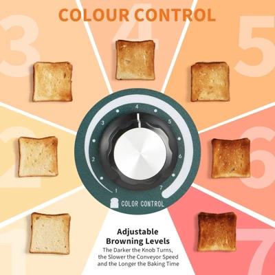 Commercial Toaster Conveyor, 450 Slices/H, 1800W 110v, 7 Temperature Settings 6 Commercial Toaster Conveyor, 450 Slices/H, 1800W 110v, 7 Temperature Settings - Image 4