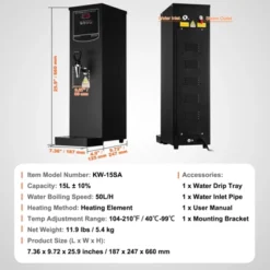 VEVOR Commercial Water Boiler, Electric Hot Water Dispenser With 316 Stainless Steel Heating Tube, 1500W Step-by-step Fast Heating 50L Per Hour 16 VEVOR Commercial Water Boiler, Electric Hot Water Dispenser With 316 Stainless Steel Heating Tube, 1500W Step-by-step Fast Heating 50L Per Hour -Target KitchenAid GUEST 0d23f085 4aab 45b7 81e8 ae19b5a00d30