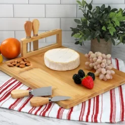 MegaChef Bamboo Charcuterie And Cheese Board With Knife Stand Attachment And 4 Piece Knife Set -Target KitchenAid GUEST 0d3522a6 f5cd 449c a4f2 08baad109f73