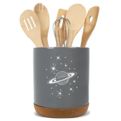Elanze Designs 8 Inch Galactic Stars And Planet Large Ceramic Kitchen Utensil Holder Gray And White Crock With Cork Base -Target KitchenAid GUEST 0d3e4497 3ac3 4046 a8ab fd3bb129dc60