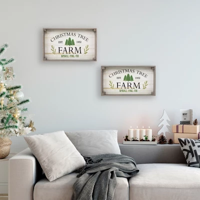 Northlight Set Of 2 Gray And White Farm Fresh Christmas Trees Wooden Tray Hanging Signs 21" 3 Northlight Set Of 2 Gray And White Farm Fresh Christmas Trees Wooden Tray Hanging Signs 21"
