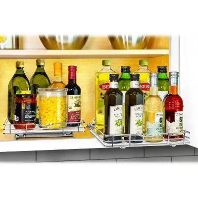 Lynk Professional Slide Out Vertical 12.25" Single Metal Spice Rack Silver: Kitchen Cupboard Organizer, Pull Out Storage 4 Lynk Professional Slide Out Vertical 12.25" Single Metal Spice Rack Silver: Kitchen Cupboard Organizer, Pull Out Storage - Image 2