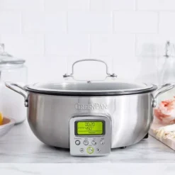 GreenPan Multifunction Deep Electric Skillet Stainless Steel