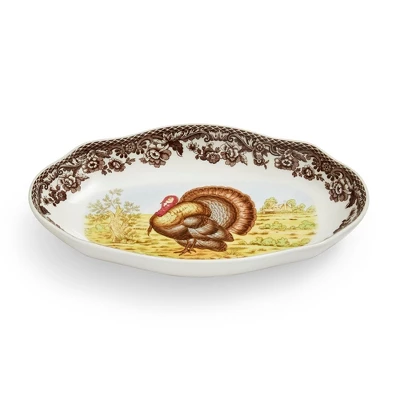 Spode Woodland Turkey Pickle Dish – 8.5 Inch Porcelain Serving Dish – Microwave, Oven, Freezer & Dishwasher Safe, Rustic Thanksgiving Serveware 3 Spode Woodland Turkey Pickle Dish – 8.5 Inch Porcelain Serving Dish – Microwave, Oven, Freezer & Dishwasher Safe, Rustic Thanksgiving Serveware