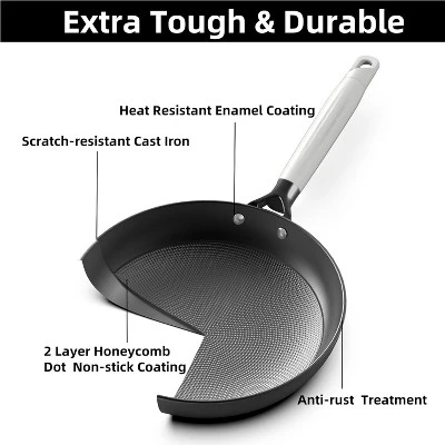 Frying Pan Set-3 Piece,8, 10, 12 Inch Pans Set Nonstick With Removable Handle, Honeycomb Cooking Surface Cast Iron Pan Dishwasher Safe 4 Frying Pan Set-3 Piece,8, 10, 12 Inch Pans Set Nonstick With Removable Handle, Honeycomb Cooking Surface Cast Iron Pan Dishwasher Safe - Image 2