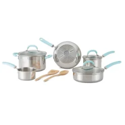 Rachael Ray Create Delicious 10pc Stainless Steel Cookware Set Light Blue Handles: Induction Safe, Dishwasher Safe 17 Rachael Ray Create Delicious 10pc Stainless Steel Cookware Set Light Blue Handles: Induction Safe, Dishwasher Safe -Target KitchenAid GUEST 0eb4b01d 3070 49d1 8031 100b77ce6214