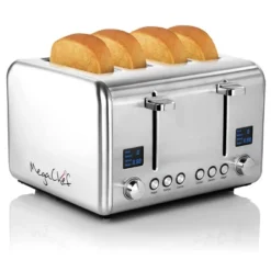 MegaChef 4 Slice Stainless Steel Toaster - Silver: 1800W, Automatic Shut-Off, Reheat & Defrost, Bagel Function, 90-Day Warranty -Target KitchenAid GUEST 0eba6109 47d1 4129 936e 50085d00fbc7 1