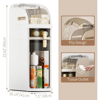 Acekool 4-Tier Slim Plastic Storage Cabinet With Drawers – Space-Saving Waterproof Organizer For Bathroom, Kitchen & Laundry 3 Acekool 4-Tier Slim Plastic Storage Cabinet With Drawers – Space-Saving Waterproof Organizer For Bathroom, Kitchen & Laundry