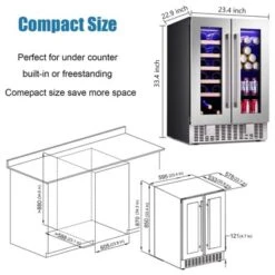R.W.FLAME Beverage Fridge With Dual-Zone Cooler And Glass Door, 24-Inch Under Counter Design,Built-in Or Freestanding, Smart Touchscreen 13 R.W.FLAME Beverage Fridge With Dual-Zone Cooler And Glass Door, 24-Inch Under Counter Design,Built-in Or Freestanding, Smart Touchscreen -Target KitchenAid GUEST 0f6676af 1635 4735 a0ba f437f455b814