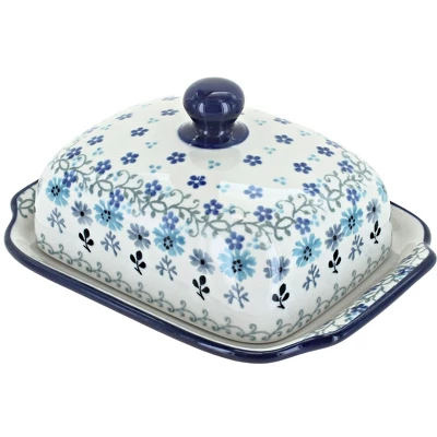Blue Rose Polish Pottery 295 Ceramika Artystyczna Butter Dish 8 Blue Rose Polish Pottery 295 Ceramika Artystyczna Butter Dish - Image 6
