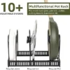 FURNIinspire Kitchen Rack Pot Rack Expandable Pan Organizer Lid Holder Adjustable Kitchen Cabinet Cookware Frying Rack, Black, 12.29"*8.19"*2.73" -Target KitchenAid GUEST 0f9aaccb de15 4875 a382 5fffcb115e9c