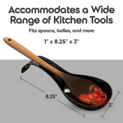 Omniware Simsbury Spoon Rest - Stoneware Kitchen Spoon Holder, Heat-Resistant With Lead-Free Glaze, 8.25” With Arched Handle, Dishwasher Safe (Black) -Target KitchenAid GUEST 0fa335bf cd98 446c b486 2a71e92ae853