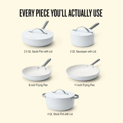 Alva Mobi 8-Piece Titanium Ceramic Nonstick Cookware Set - Cannoli Cream 6 Alva Mobi 8-Piece Titanium Ceramic Nonstick Cookware Set - Cannoli Cream - Image 4