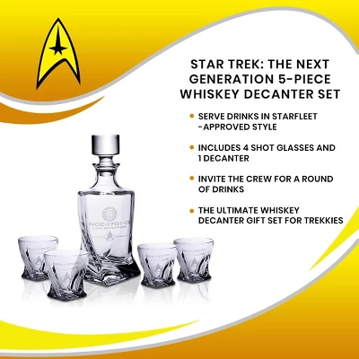 Ukonic Star Trek: The Next Generation 5-Piece Whiskey Decanter Set 8 Ukonic Star Trek: The Next Generation 5-Piece Whiskey Decanter Set - Image 6
