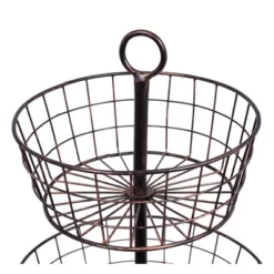 BirdRock Home Metal 2-Tier Wire Fruit Basket - Oil Rubbed Bronze