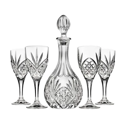 Godinger Silver 5pc Dublin Crystal Wine Decanter Set: Hand Wash, Service For 4, Includes Decanter & Wine Glasses 7 Godinger Silver 5pc Dublin Crystal Wine Decanter Set: Hand Wash, Service For 4, Includes Decanter & Wine Glasses - Image 5