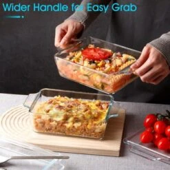 Itopfox Set Of 2 Glass Casserole Dishes With Lids, Oven Safe Rectangular Baking Dishes For Cooking, Roasting, And Serving Meals -Target KitchenAid GUEST 121eee98 20c0 4fd7 bd63 dd0199171702