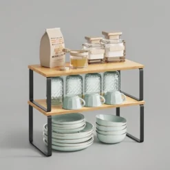 2 Pack Cabinet Organizer Shelf, Kitchen Counter Shelves, Kitchen Storage, Spice Rack, Stackable, Expandable, Metal And Engineered Wood -Target KitchenAid GUEST 1285db95 d56f 48ab 88e4 4f96bd15df7c
