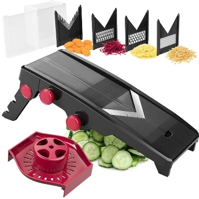 MuellerLiving Mandoline Slicer For Kitchen, Adjustable Vegetable Chopper, Fruit, Cheese Grater, Potato Chips Slicer - Black 12 MuellerLiving Mandoline Slicer For Kitchen, Adjustable Vegetable Chopper, Fruit, Cheese Grater, Potato Chips Slicer - Black - Image 10