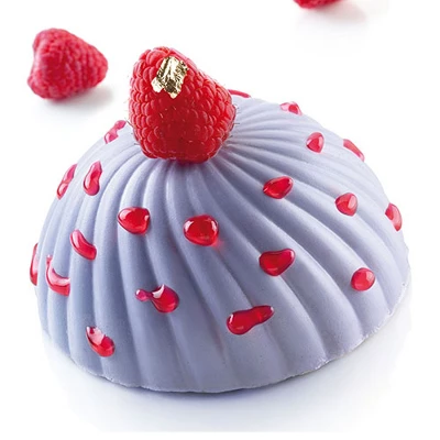 Silikomart "Parfum" Swirl Hemisphere Silicone Mold 3.7 Oz, 6 Cavities 4 Silikomart "Parfum" Swirl Hemisphere Silicone Mold 3.7 Oz, 6 Cavities - Image 2