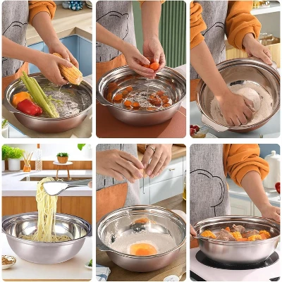 Colander Bowl Set With Microporous For Washing Rice, Pasta, Spaghetti, Fruits, Dishwasher Safe(2PC) 5 Colander Bowl Set With Microporous For Washing Rice, Pasta, Spaghetti, Fruits, Dishwasher Safe(2PC) - Image 3