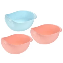 Unique Bargains Kitchen Plastic Strainer Basket Rice Colander With Handle 3 Pcs -Target KitchenAid GUEST 12aea0f7 f88b 4845 a964 f7f344aab1d6