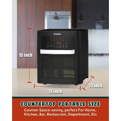 ZACHVO 10-in-1 Air Fryer Oven, 1500W, 16QT, Stainless Steel, Convection, Rotisserie, Dehydrator, LED Digital Touchscreen, Recipes 7 ZACHVO 10-in-1 Air Fryer Oven, 1500W, 16QT, Stainless Steel, Convection, Rotisserie, Dehydrator, LED Digital Touchscreen, Recipes - Image 5