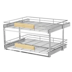 LOVMOR 2 Tier Pull Out Cabinet Organizer 25½" W X 21½" D, Slide Out Drawers With Wooden Handle, Sliding Shelves Organization -Target KitchenAid GUEST 133ce366 1b5c 4f1a 9f35 30b862ad9a54