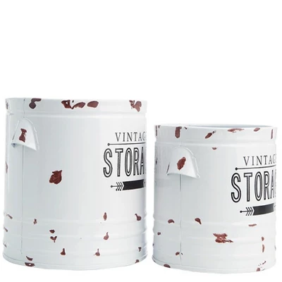 The Lakeside Collection Set Of 2 Vintage Storage Canisters 7 The Lakeside Collection Set Of 2 Vintage Storage Canisters - Image 5