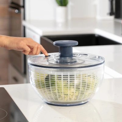 Luminuxe Salad Spinner Lettuce Spinner Vegetable Cleaner And Dryer, One-Handed Use, Built-in Draining System For Fresh, Crisp Clean Salad - 5.3 Quarts 4 Luminuxe Salad Spinner Lettuce Spinner Vegetable Cleaner And Dryer, One-Handed Use, Built-in Draining System For Fresh, Crisp Clean Salad - 5.3 Quarts - Image 2