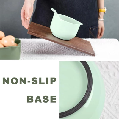 Itopfox 4-Piece Nesting Mixing Bowls Set With Pour Spout & Handle, BPA-Free, Microwave & Dishwasher Safe, Non-Slip Base, Lightweight 6 Itopfox 4-Piece Nesting Mixing Bowls Set With Pour Spout & Handle, BPA-Free, Microwave & Dishwasher Safe, Non-Slip Base, Lightweight - Image 4