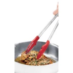 Cuisipro 9.5 Inch Tongs With Teeth, Red