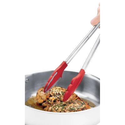 Cuisipro 9.5 Inch Tongs With Teeth, Red 3 Cuisipro 9.5 Inch Tongs With Teeth, Red
