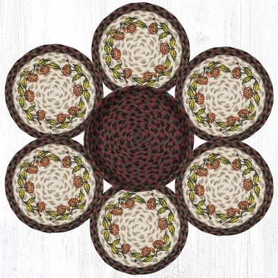Earth Rugs Holiday Floral Round Jute Trivets In Basket – Set Of 6" Heat-Resistant Decorative Trivets With Festive Seasonal Prints 5 Earth Rugs Holiday Floral Round Jute Trivets In Basket – Set Of 6" Heat-Resistant Decorative Trivets With Festive Seasonal Prints - Image 3
