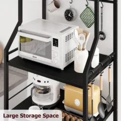 5-Tier Kitchen Storage Rack With Microwave Stand, Metal Shelves With 8 S-Hooks, 2 Wire Baskets & Spice Rack For Kitchen, Pantry, Counter -Target KitchenAid GUEST 1452ae85 36cc 42cc b49d 52db5742ff88