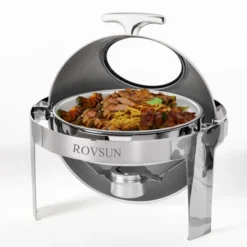 ROVSUN 6QT Roll Top Round Chafing Dish Buffet Set With Glass Window For Wedding Party Banquet Event 17 ROVSUN 6QT Roll Top Round Chafing Dish Buffet Set With Glass Window For Wedding Party Banquet Event -Target KitchenAid GUEST 145f6937 b83e 455a b85f 4f9dfe7e2211