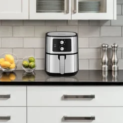 Cosmo COS-58AFAKSS 5.8 Quart Electric Hot Air Fryer With Temperature Control, Timer, Non-Stick Frying Tray, 1400W