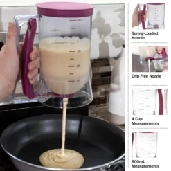 Chef Buddy 4-Cup Pancake Batter Dispenser, Purple