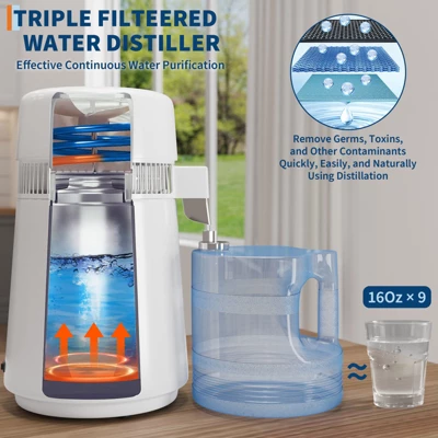 Distilled Water Machine 1 Gallon 4L Home Desktop Water Distiller Purifier Water Purification Filter Electric Water Distiller Countertop 8 Distilled Water Machine 1 Gallon 4L Home Desktop Water Distiller Purifier Water Purification Filter Electric Water Distiller Countertop - Image 6