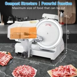 ODK Meat Slicer Machine For Home And Commercial, 240W Semi-Auto 10 Inch Deli Slicer, Electric Food Cutter For Bread Fruit Cheese And Frozen Meat