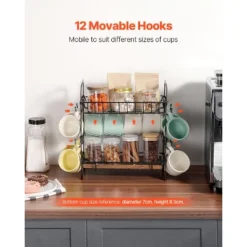 VEVOR 2 Tier Coffee Bar Organizer For Countertop, Multifunctional Mug Holder And Coffee Station, 12 Movable Hooks And 2 Shelves, Matte Black -Target KitchenAid GUEST 1599d5be 034f 4028 b461 caac84aebf55