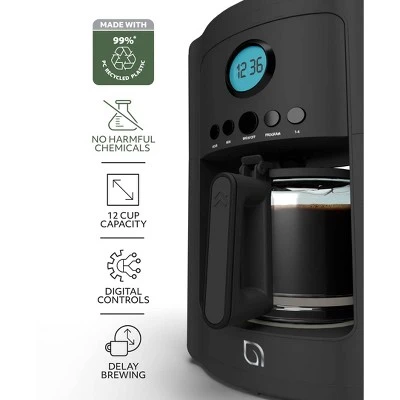 WILLOW Kitchen 12 Cup Coffee Maker Black 5 WILLOW Kitchen 12 Cup Coffee Maker Black - Image 3