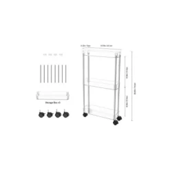 J&V TEXTILES Acrylic Slim 3 Tier Kitchen Rack Chrome/Clear -Target KitchenAid GUEST 16a0db50 bcc0 4c9e ad29 2297303c1f4e