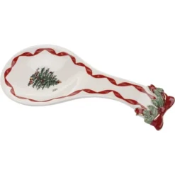Spode Christmas Tree Ribbons Spoon Rest, 9.25" Festive Holiday Cooking Utensil Holder, Fine Earthenware - Dishwasher Safe, Christmas Kitchen Décor -Target KitchenAid GUEST 16b336ce e9d9 47cf aefa 09620c34d76e