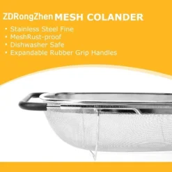 Kitchen Accessories Over The Sink Colander Strainer Basket，Stainless Steel Colander With Expandable Rubber Grip Sink Drainer -Target KitchenAid GUEST 16ea1fe3 dde2 461a 839c 12637b5144b7